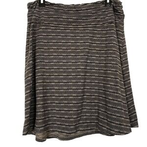 Toad & Co Sz XL Chaka Skirt Organic Cotton Short Lightweight Black Gray Geo Knee